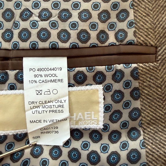 Men’s Herringbone Wool & Cashmere Sport Coat Blazer Jacket - Picture 8 of 16